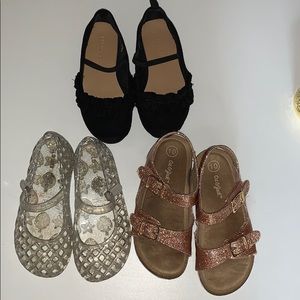 3 pair girl shoes size 10
